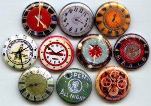 Clocks Pinback Buttons